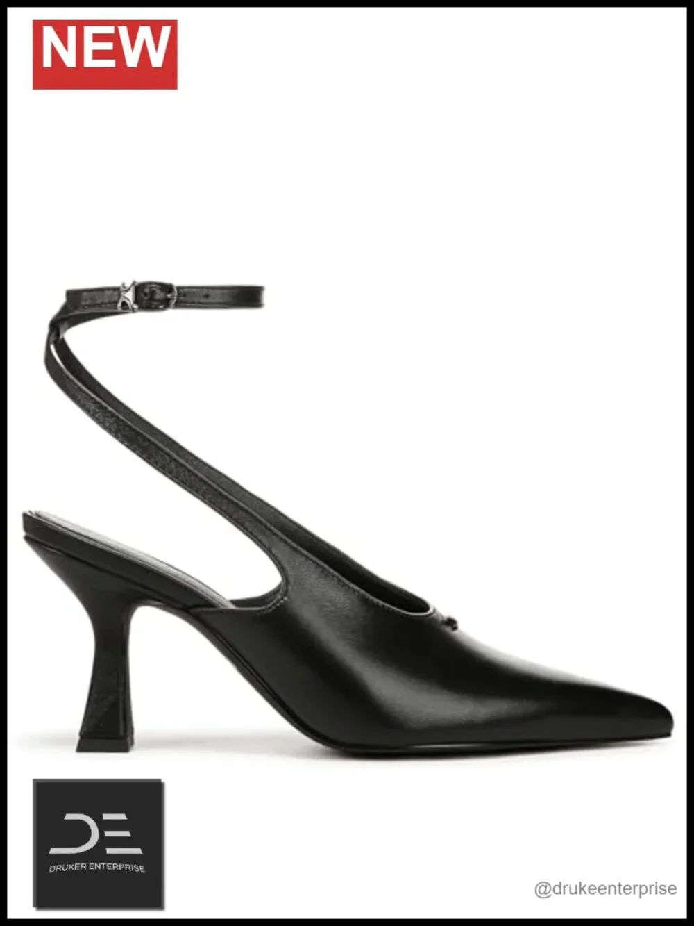Leather Pumps with Ankle Wrap Heels 3.1 Inch Buckle